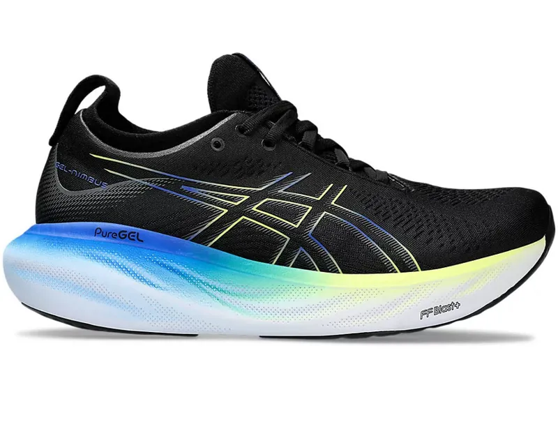 Asics Men's GEL-NIMBUS 25 Black/Glow Yellow